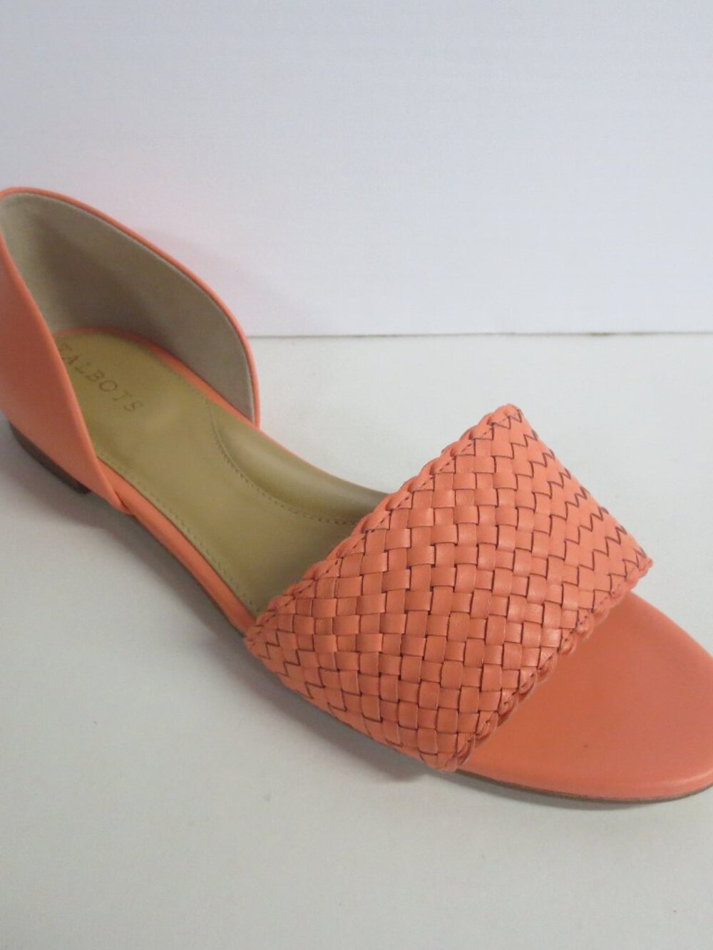 TALBOTS Leona Woven Leather Sandals - Sunlit Coral - US 8M